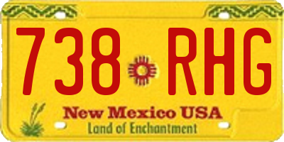 NM license plate 738RHG
