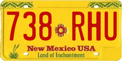 NM license plate 738RHU