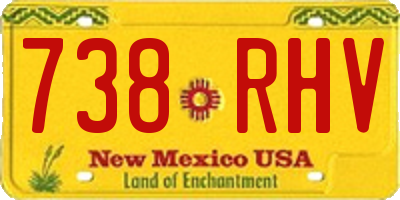 NM license plate 738RHV