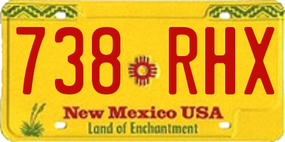 NM license plate 738RHX