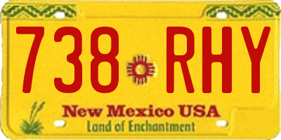 NM license plate 738RHY