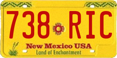 NM license plate 738RIC