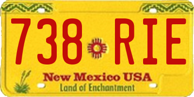 NM license plate 738RIE