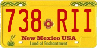 NM license plate 738RII