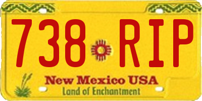 NM license plate 738RIP