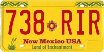 NM license plate 738RIR