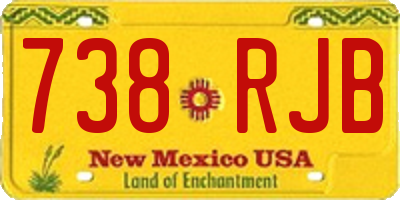 NM license plate 738RJB