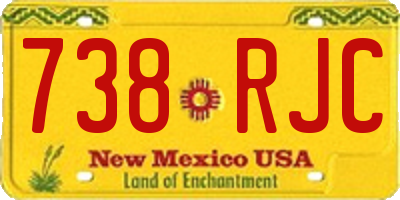 NM license plate 738RJC