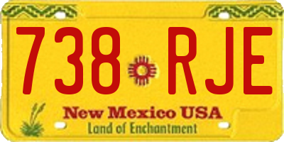 NM license plate 738RJE