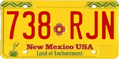 NM license plate 738RJN
