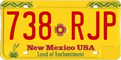 NM license plate 738RJP