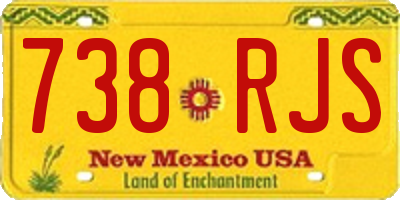 NM license plate 738RJS