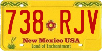 NM license plate 738RJV