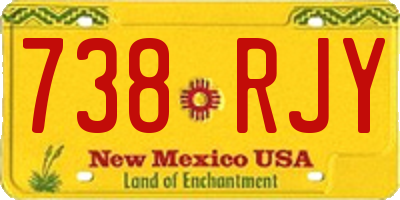 NM license plate 738RJY