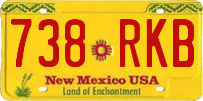 NM license plate 738RKB