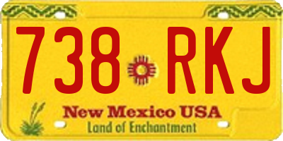 NM license plate 738RKJ