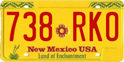 NM license plate 738RKO