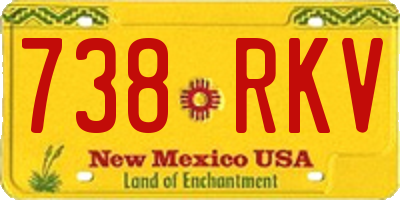 NM license plate 738RKV