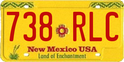 NM license plate 738RLC
