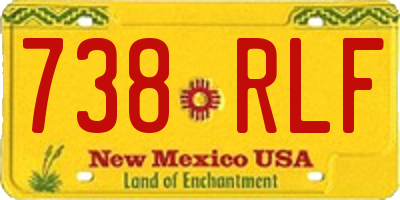 NM license plate 738RLF