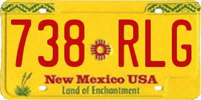 NM license plate 738RLG