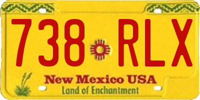 NM license plate 738RLX