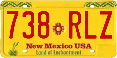 NM license plate 738RLZ