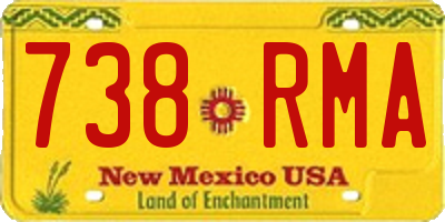 NM license plate 738RMA