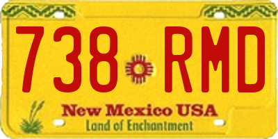 NM license plate 738RMD