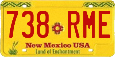NM license plate 738RME