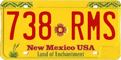 NM license plate 738RMS