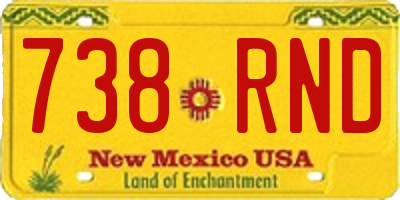 NM license plate 738RND