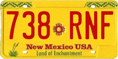 NM license plate 738RNF