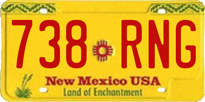 NM license plate 738RNG