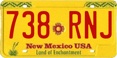 NM license plate 738RNJ