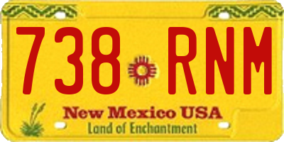 NM license plate 738RNM