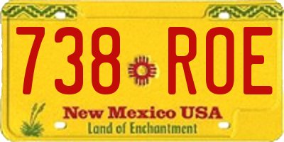 NM license plate 738ROE