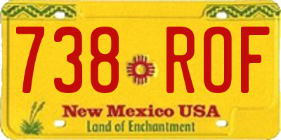 NM license plate 738ROF