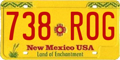 NM license plate 738ROG