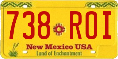 NM license plate 738ROI