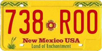 NM license plate 738ROO