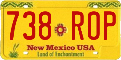 NM license plate 738ROP