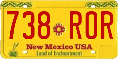 NM license plate 738ROR