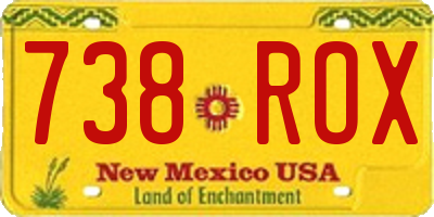 NM license plate 738ROX