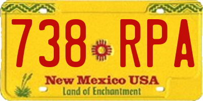 NM license plate 738RPA