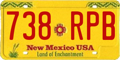 NM license plate 738RPB