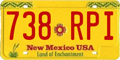 NM license plate 738RPI
