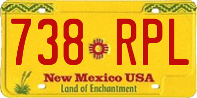 NM license plate 738RPL