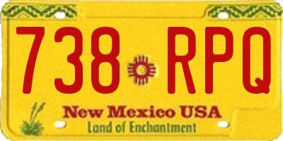 NM license plate 738RPQ