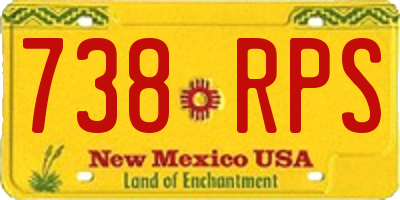 NM license plate 738RPS